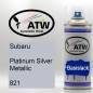 Preview: Subaru, Platinum Silver Metallic, 821: 400ml Sprühdose, von ATW Autoteile West.